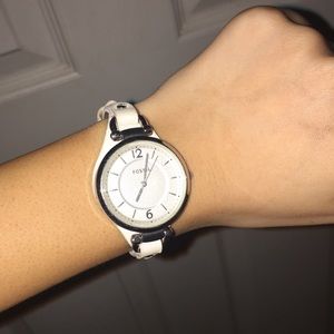 White fossil watch